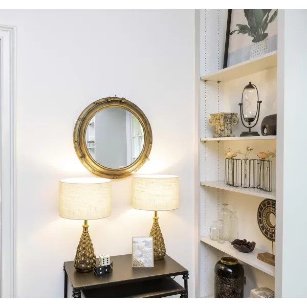 Creative CoOp Round Metal Porthole MirrorGold