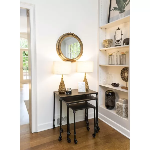 Creative CoOp Round Metal Porthole MirrorGold