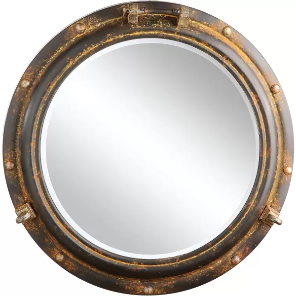 Creative CoOp Round Metal Porthole MirrorRust