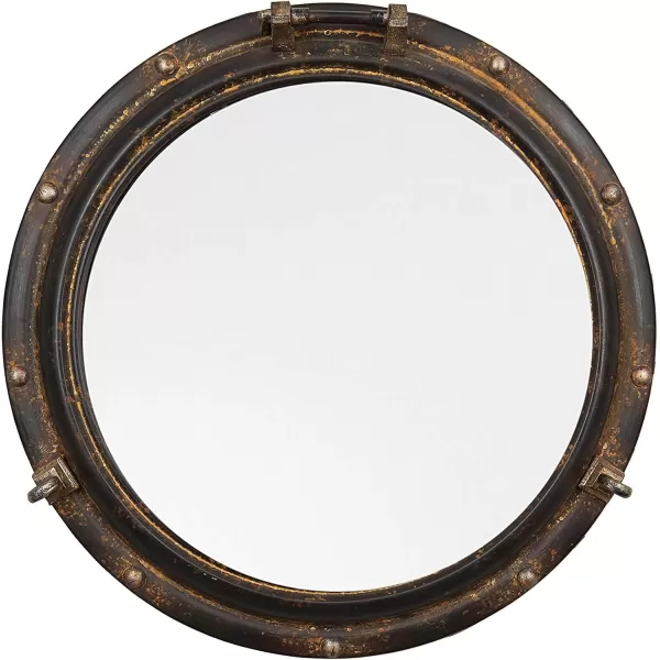 Creative CoOp Round Metal Porthole MirrorRust