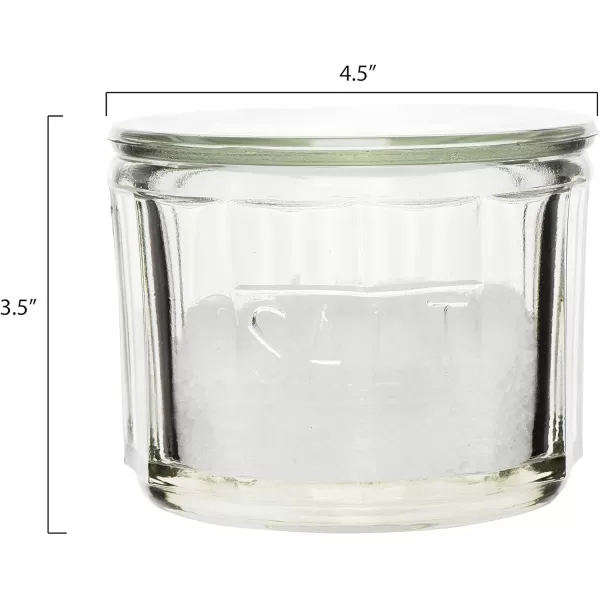 Creative CoOp Round Pressed Glass Salt Cellar