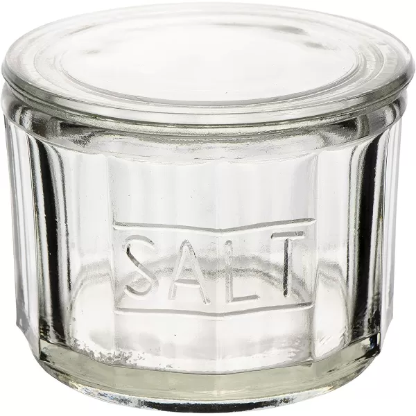 Creative CoOp Round Pressed Glass Salt Cellar