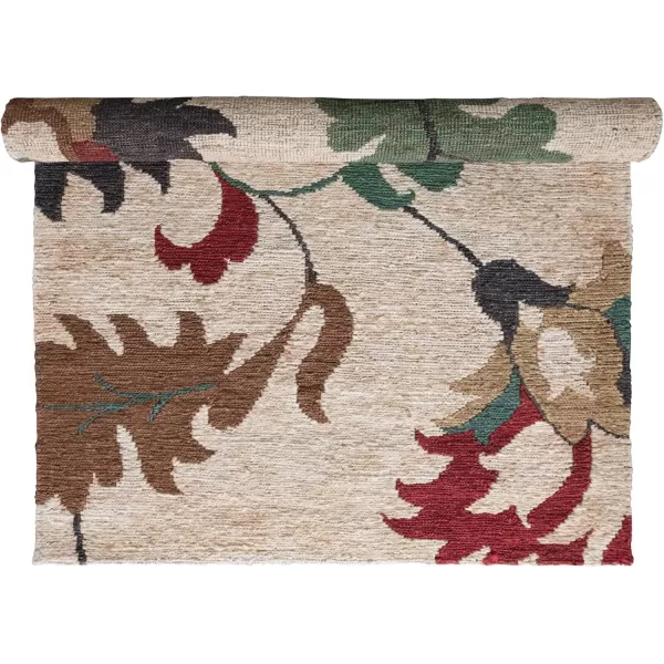 Creative CoOp Woven Jute Floral Print Multicolor Rugs 84quot L x 60quot W x 1quot H