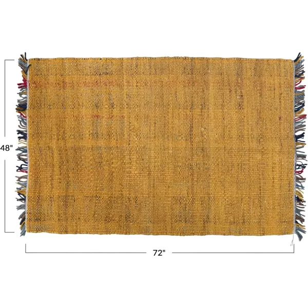 Creative CoOp Woven Jute Fringe Multicolor Rugs 72quot L x 48quot W x 1quot H