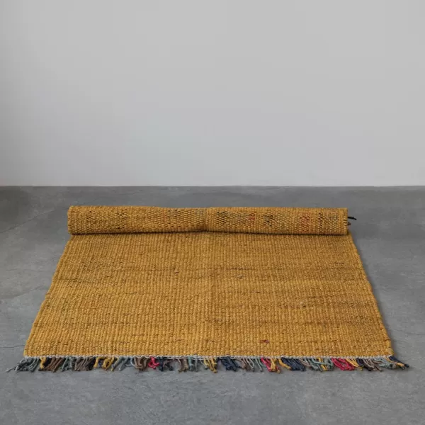 Creative CoOp Woven Jute Fringe Multicolor Rugs 72quot L x 48quot W x 1quot H