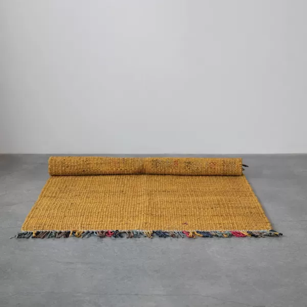 Creative CoOp Woven Jute Fringe Multicolor Rugs 72quot L x 48quot W x 1quot H