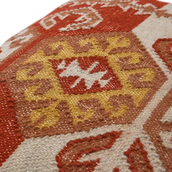 Creative CoOp Woven Wool Blend Kilim Lumbar Aztec Pattern Pillow 24quot L x 16quot W x 2quot H Multicolor