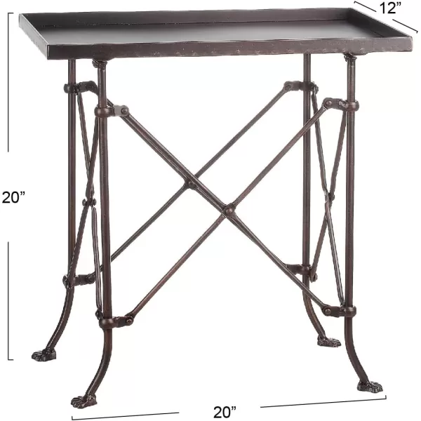 Creative Coop HD6145 Rectangle Metal Accent Table 27quot BronzeBronze