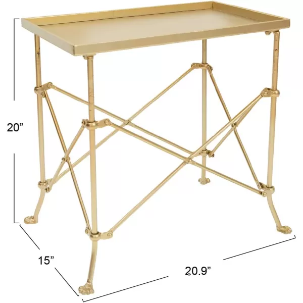 Creative Coop HD6145 Rectangle Metal Accent Table 27quot BronzeGold