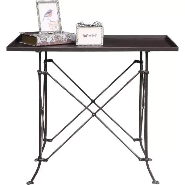 Creative Coop HD6145 Rectangle Metal Accent Table 27quot BronzeRust