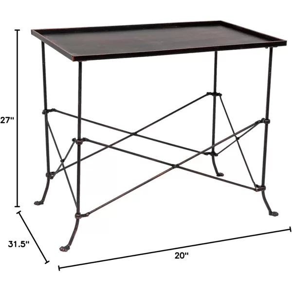 Creative Coop HD6145 Rectangle Metal Accent Table 27quot BronzeRust