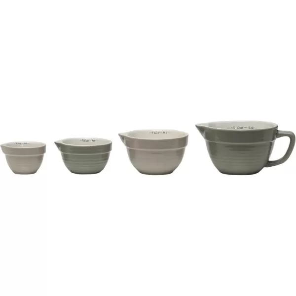 Creative CoOp Batter Bowl Shaped Measuring Cups in Greys Set of 4 SizesGray