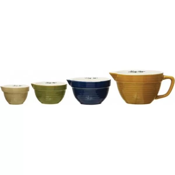 Creative CoOp Batter Bowl Shaped Measuring Cups in Greys Set of 4 SizesMustard