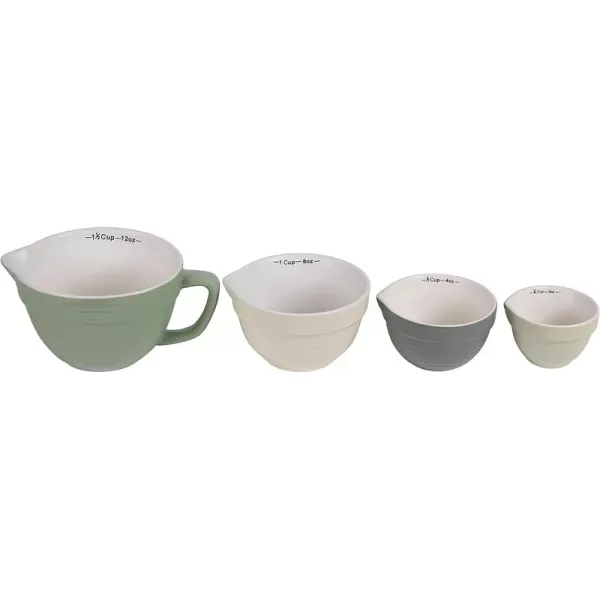 Creative CoOp Batter Bowl Shaped Measuring Cups in Greys Set of 4 SizesSeafoam Green