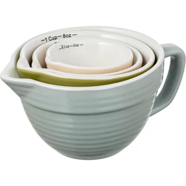 Creative CoOp Batter Bowl Shaped Measuring Cups in Greys Set of 4 SizesSky Blue