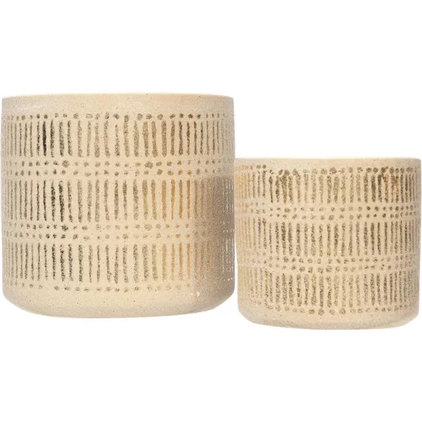 Creative CoOp Gold Stoneware Set of 2 Planter Sand