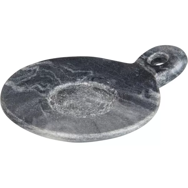 Creative CoOp HandCarved Marble Handle Grey Dish 6quotGray