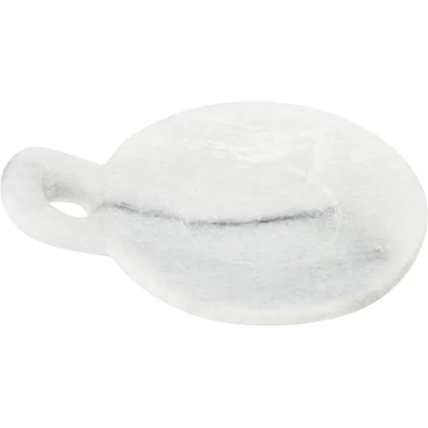 Creative CoOp HandCarved Marble Handle Grey Dish 6quotWhite