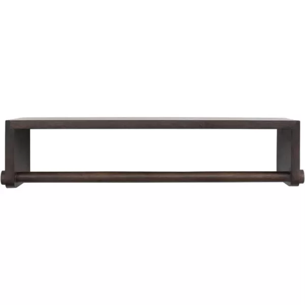 Creative CoOp Mango Wood Wall Shelf with Rod Espresso Finish
