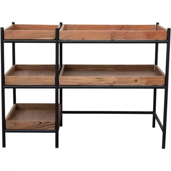 Creative CoOp Mango Wood and Metal 5 Removable Shelves Console Table 43quot L x 20quot W x 31quot H Multicolor