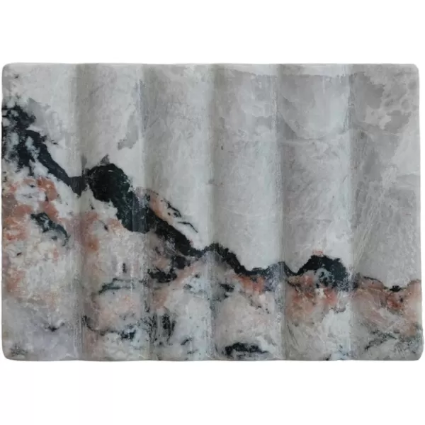 Creative CoOp Mlange Marble Soap Dish Black and Beige