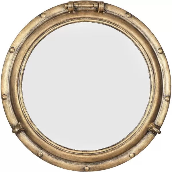 Creative CoOp Round Metal Porthole MirrorGold