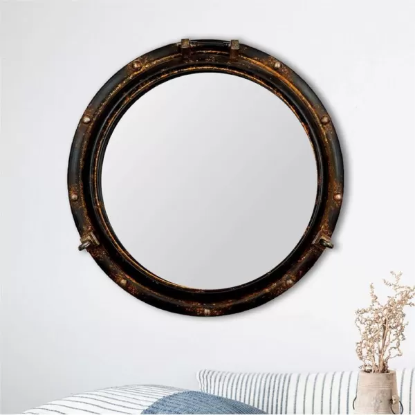Creative CoOp Round Metal Porthole MirrorRust