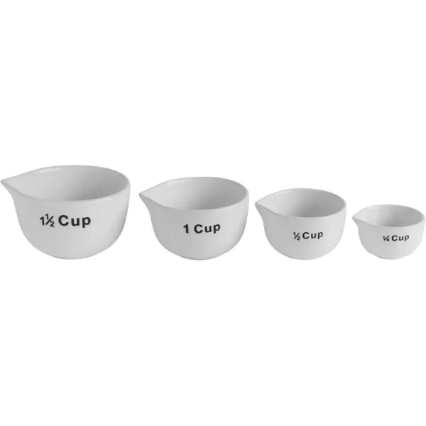 Creative CoOp White Stoneware Measuring Cups Set of 4 Sizes