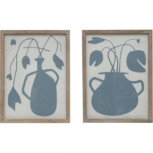 Creative CoOp Wood and Glass Wall Dcor Set of 2 styles