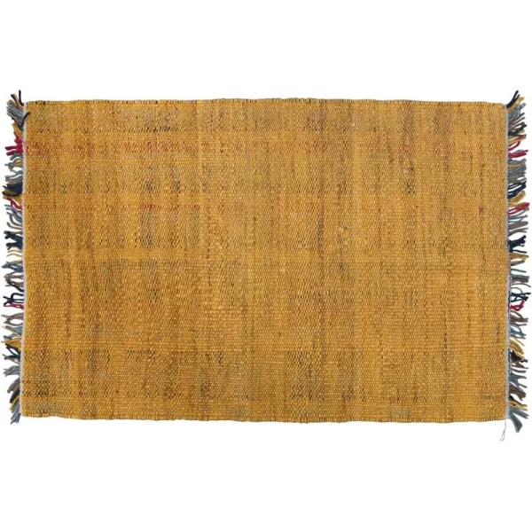 Creative CoOp Woven Jute Fringe Multicolor Rugs 72quot L x 48quot W x 1quot H