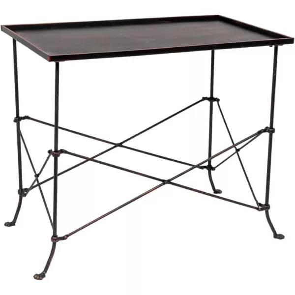 Creative Coop HD6145 Rectangle Metal Accent Table 27quot BronzeRust