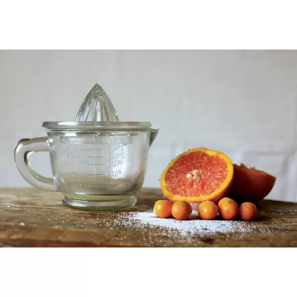 Creative CoOp 2Piece Clear Pressed Glass Juicer