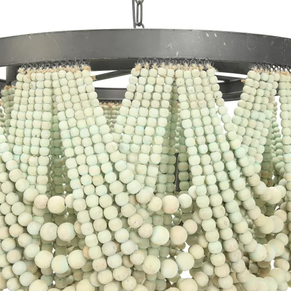 Creative CoOp Black Metal Chandelier with Wood BeadsAqua
