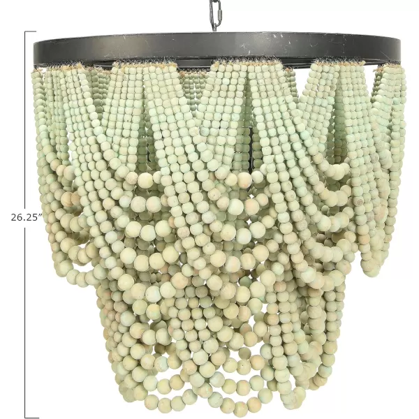 Creative CoOp Black Metal Chandelier with Wood BeadsAqua