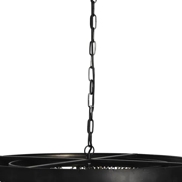 Creative CoOp Black Metal Chandelier with Wood BeadsBlack