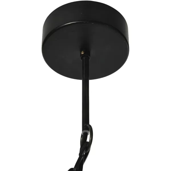 Creative CoOp Black Metal Chandelier with Wood BeadsBlack