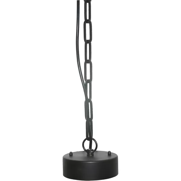 Creative CoOp Black Metal Chandelier with Wood BeadsNatural