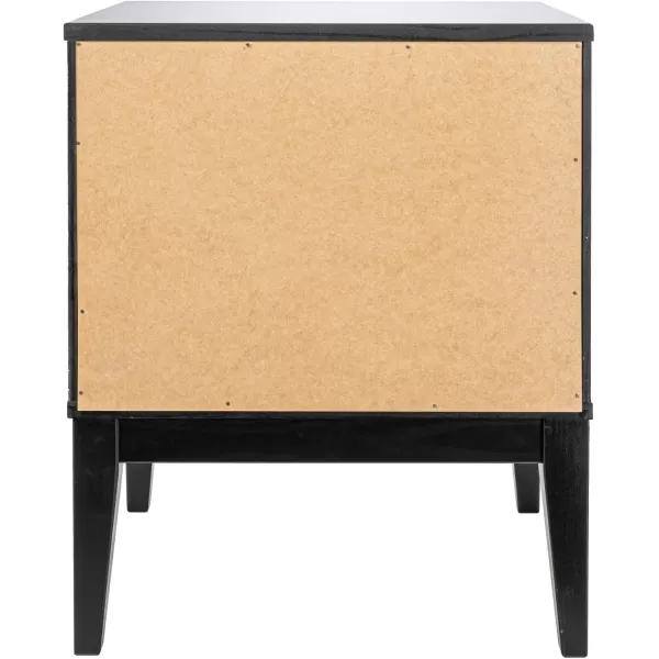 Creative CoOp Crawford 2 Storage Drawers and Black Woven Cane Detail Stain Finish Nightstand