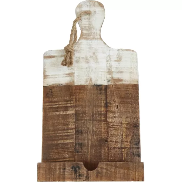 Creative CoOp Distressed White Dipped Wood Tablet Holder