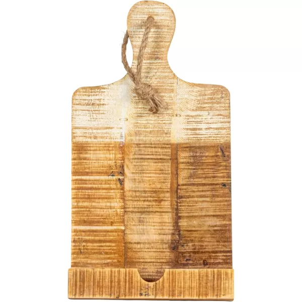 Creative CoOp Distressed White Dipped Wood Tablet Holder