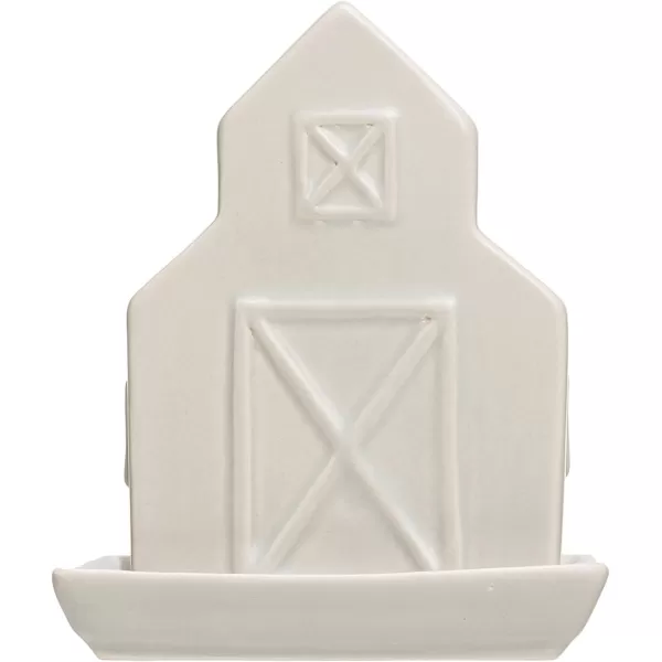 Creative CoOp Matte Stoneware Barn Butter Dish Food Storage 1 Pack White