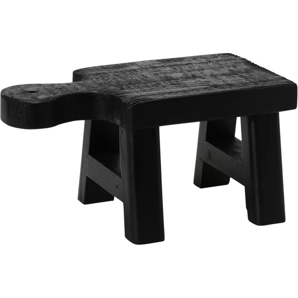 Creative CoOp Small Wood Pedestal with HandleBlack