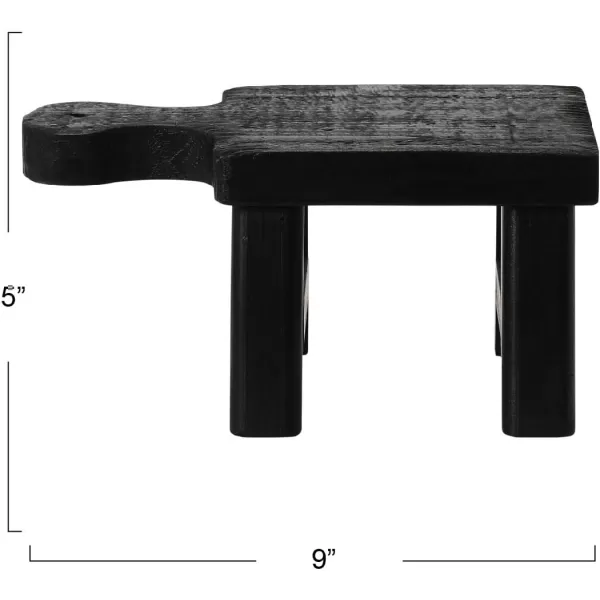 Creative CoOp Small Wood Pedestal with HandleBlack