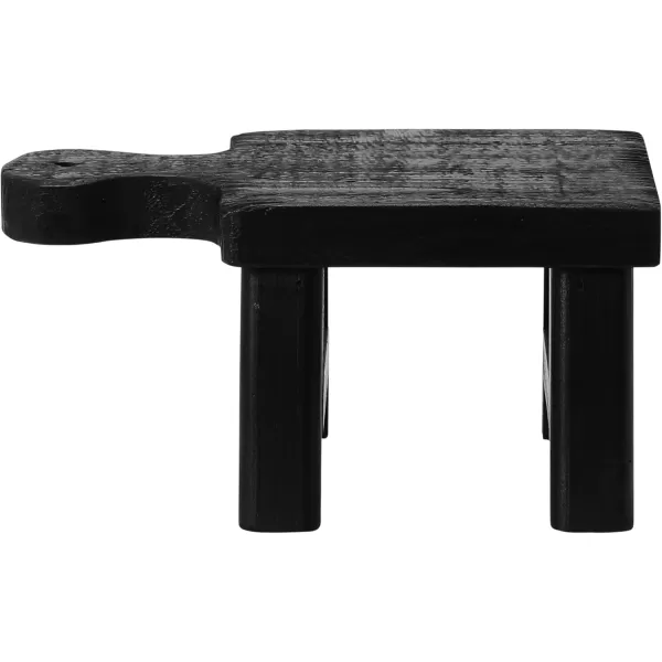 Creative CoOp Small Wood Pedestal with HandleBlack