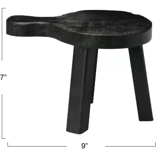 Creative CoOp Small Wood Pedestal with HandleBlack