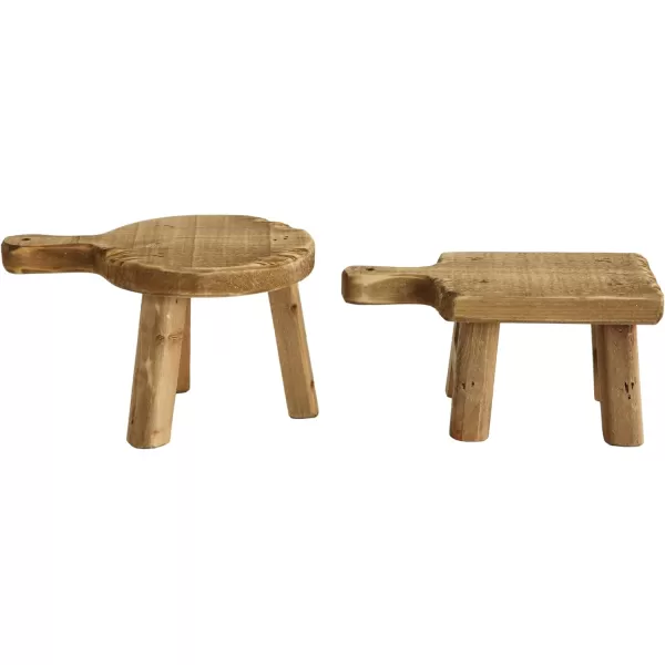 Creative CoOp Small Wood Pedestal with HandleNatural