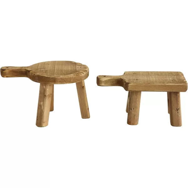 Creative CoOp Small Wood Pedestal with HandleNatural