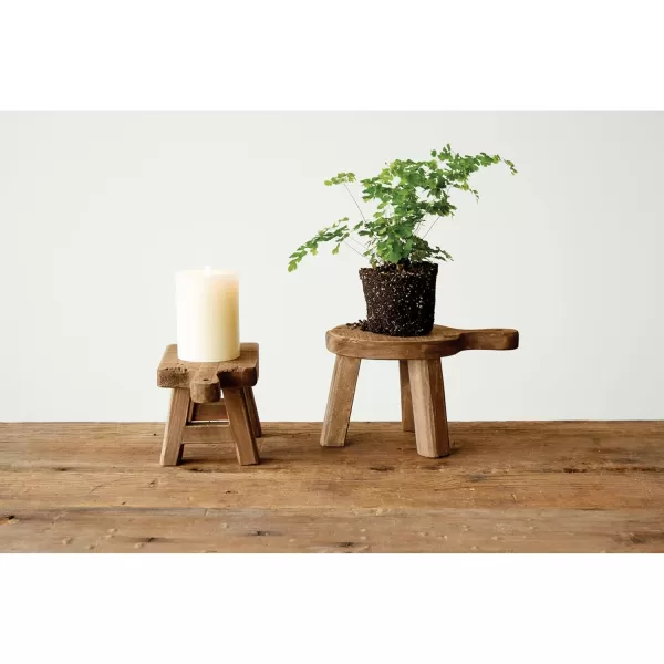 Creative CoOp Small Wood Pedestal with HandleNatural