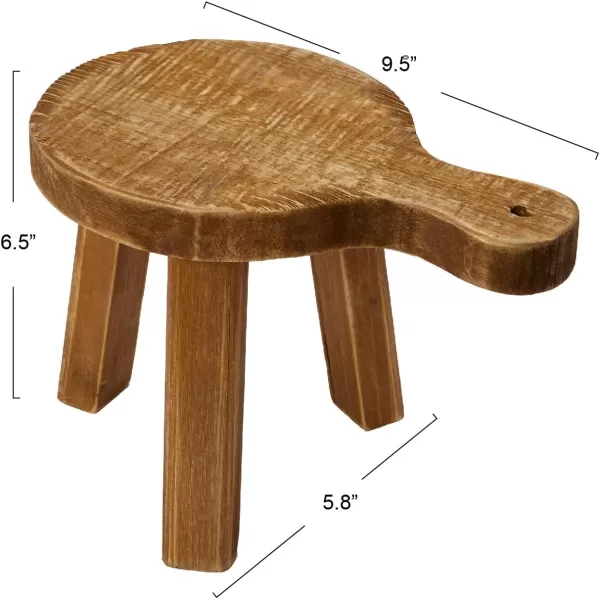 Creative CoOp Small Wood Pedestal with HandleNatural