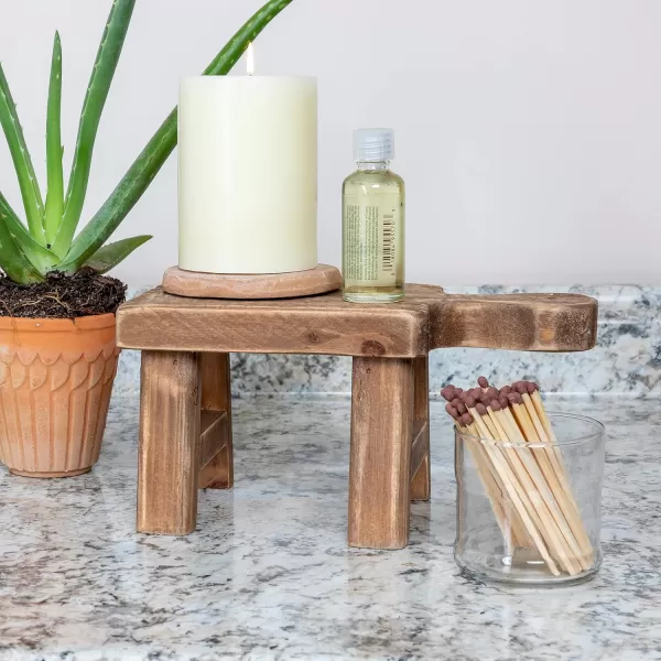 Creative CoOp Small Wood Pedestal with HandleNatural